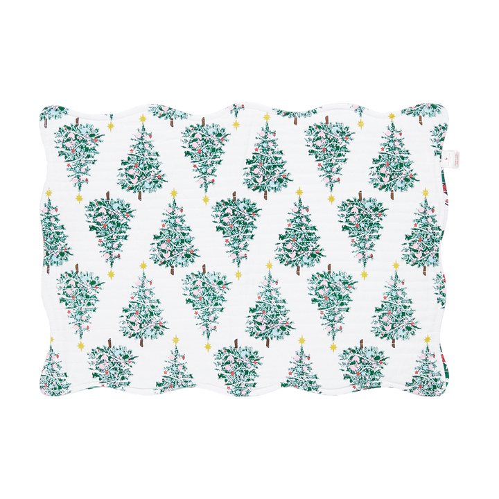 Quilted Placemat Set of 2 - Candy Cane Lane / Festive Forest