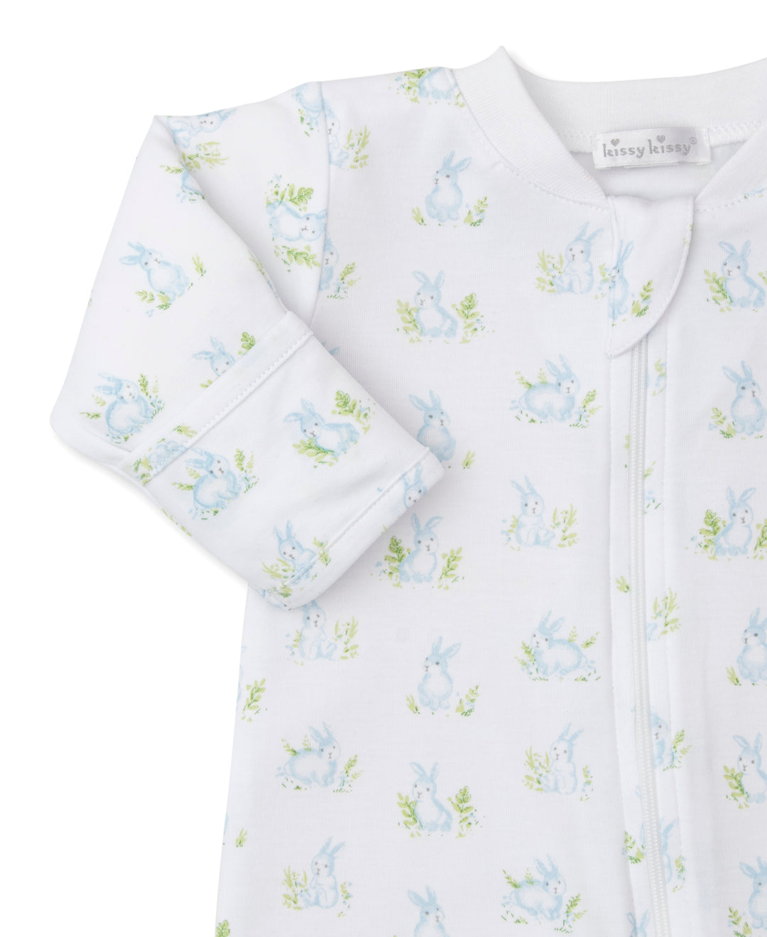 Cottontail Hollows: Light Blue Bunnies Print Footie