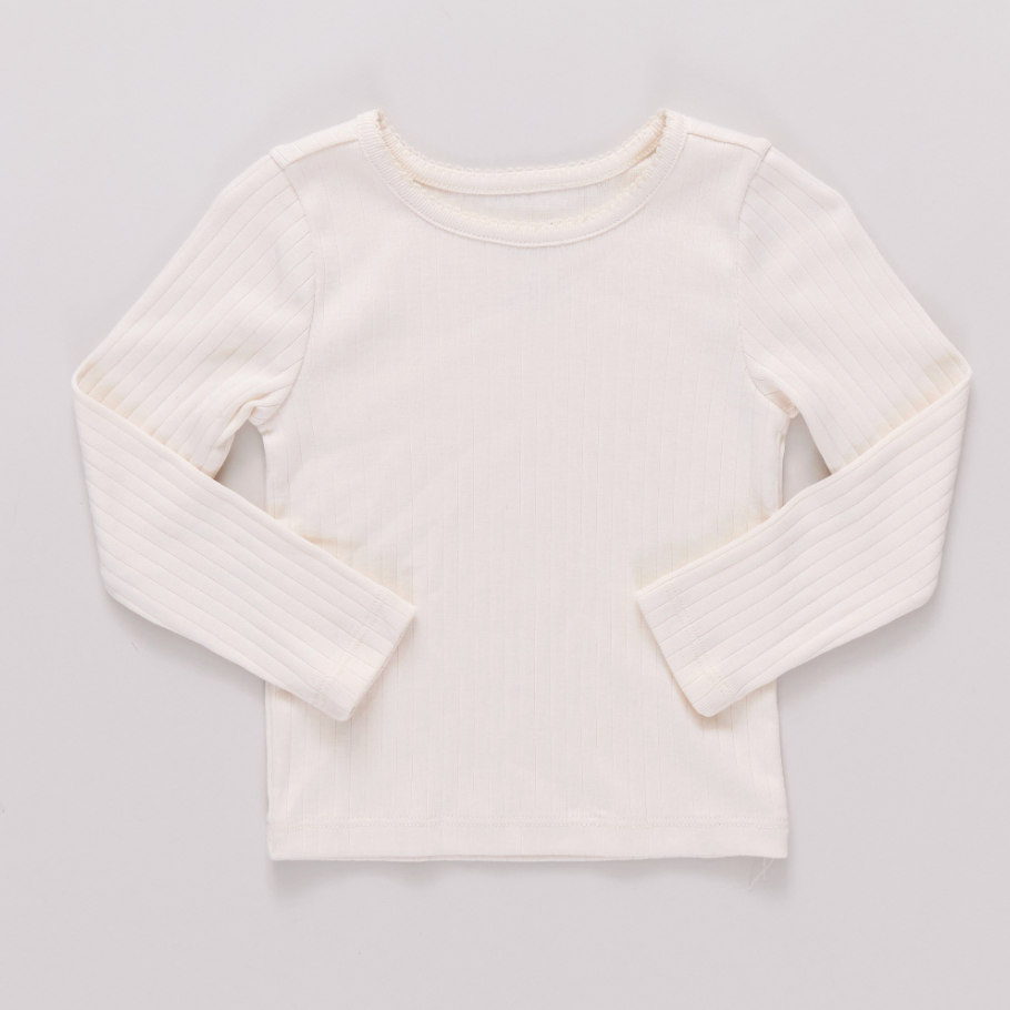 Coop Seesaw Long Sleeve Rib T-Shirt - Cream