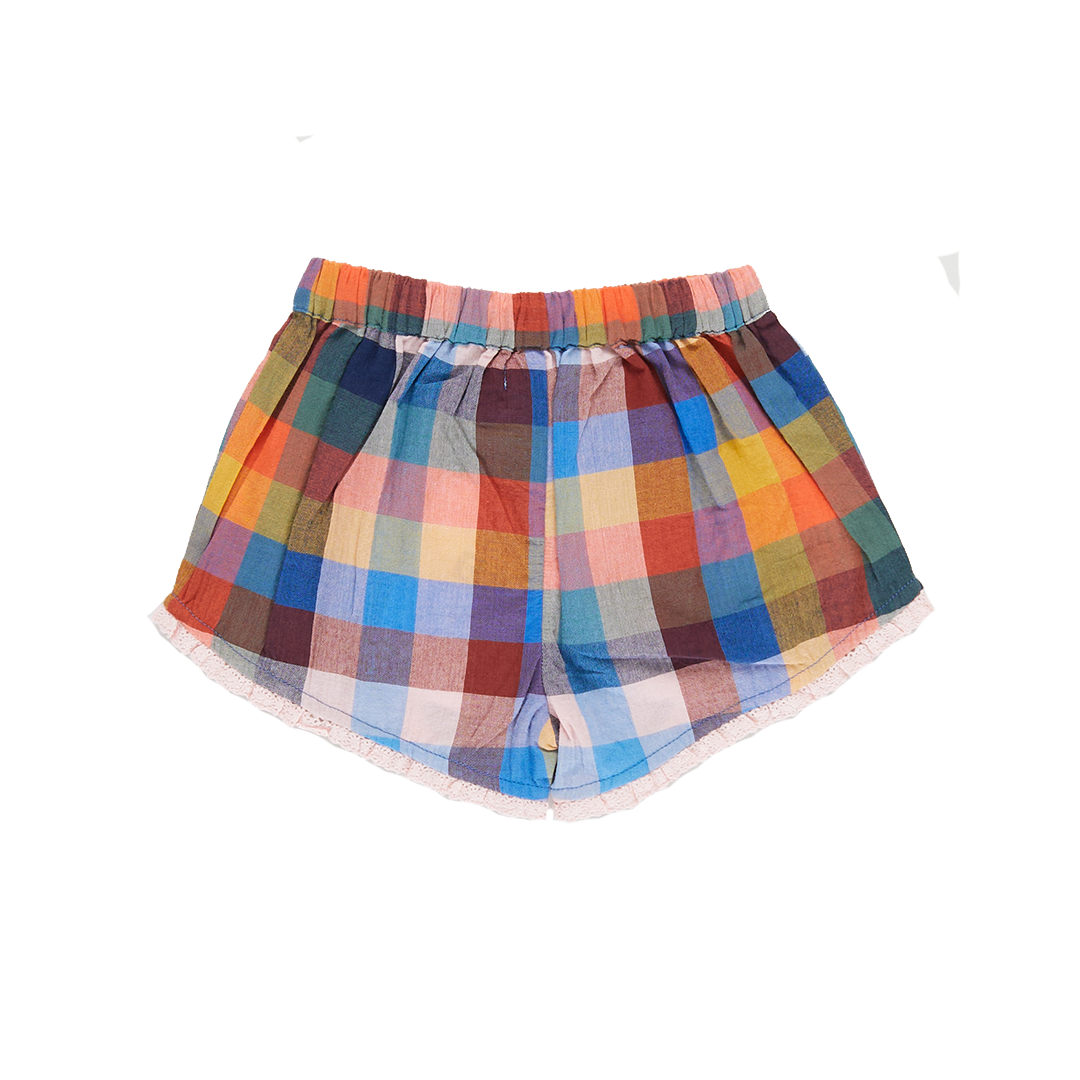 Girls Millie Short - Technicolor Check
