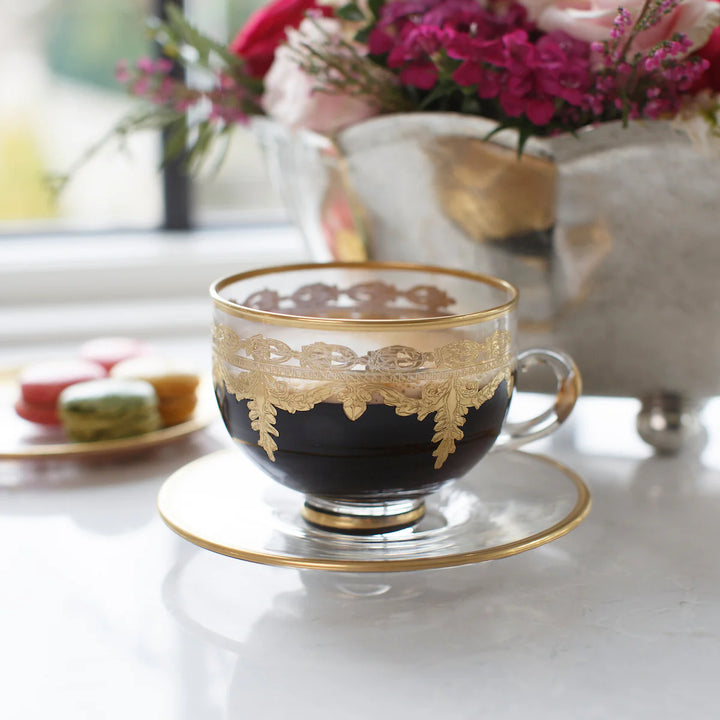 Vetro Gold Coffee Cup &amp; Saucer