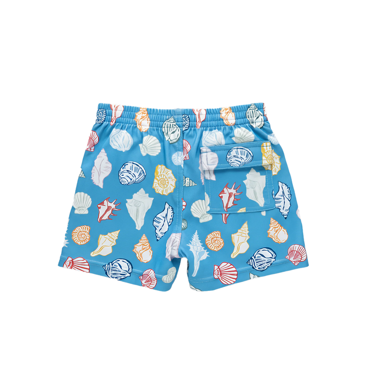 Boys Swim Trunk - Blue Seashells