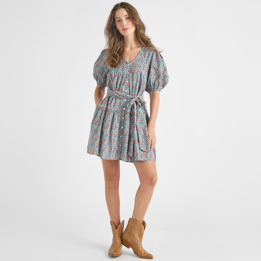 Womens Valentina Dress - Blue Paisley