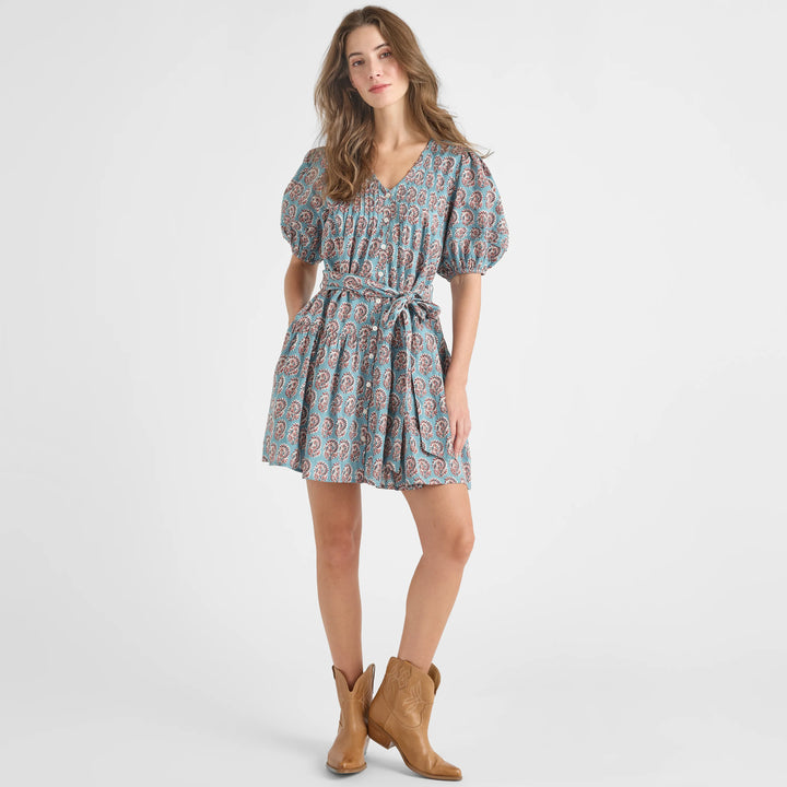 Womens Valentina Dress - Blue Paisley