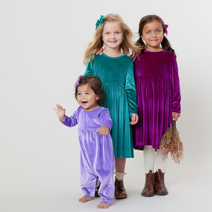 Baby Girls Velour Steph Jumper - Lavender