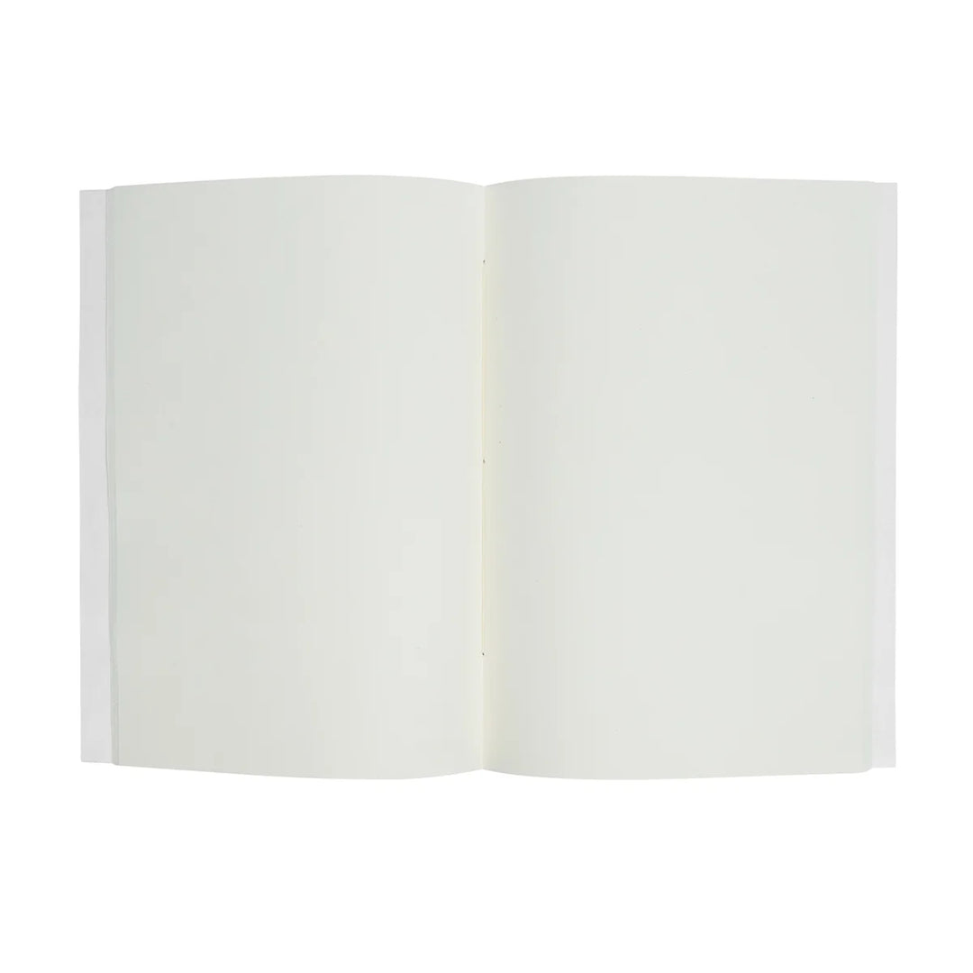 Open vintage floral journal showing blank cream pages for writing, journaling, notes and sketches.