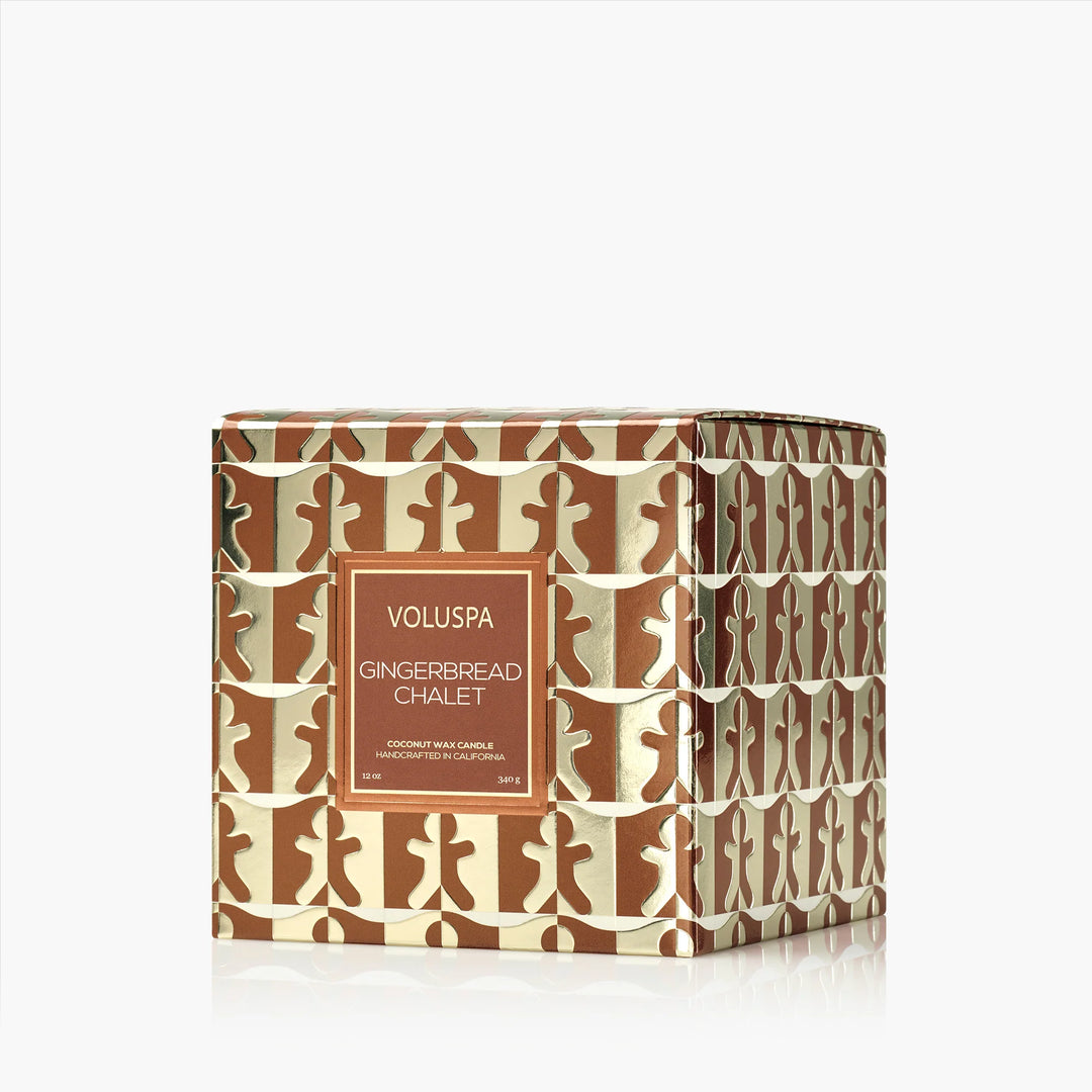 Voluspa Gingerbread Chalet Luxe Classic Candle decorative gingerbread holiday gift box