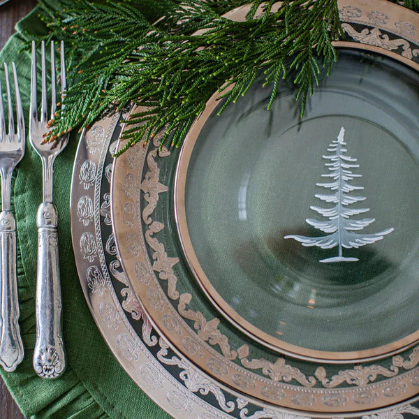 Vetro Platinum Etched Tree Plate