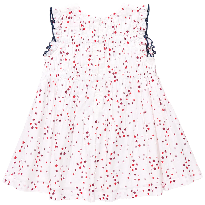 Girls Waverly Dress - Red Ditsy Stars