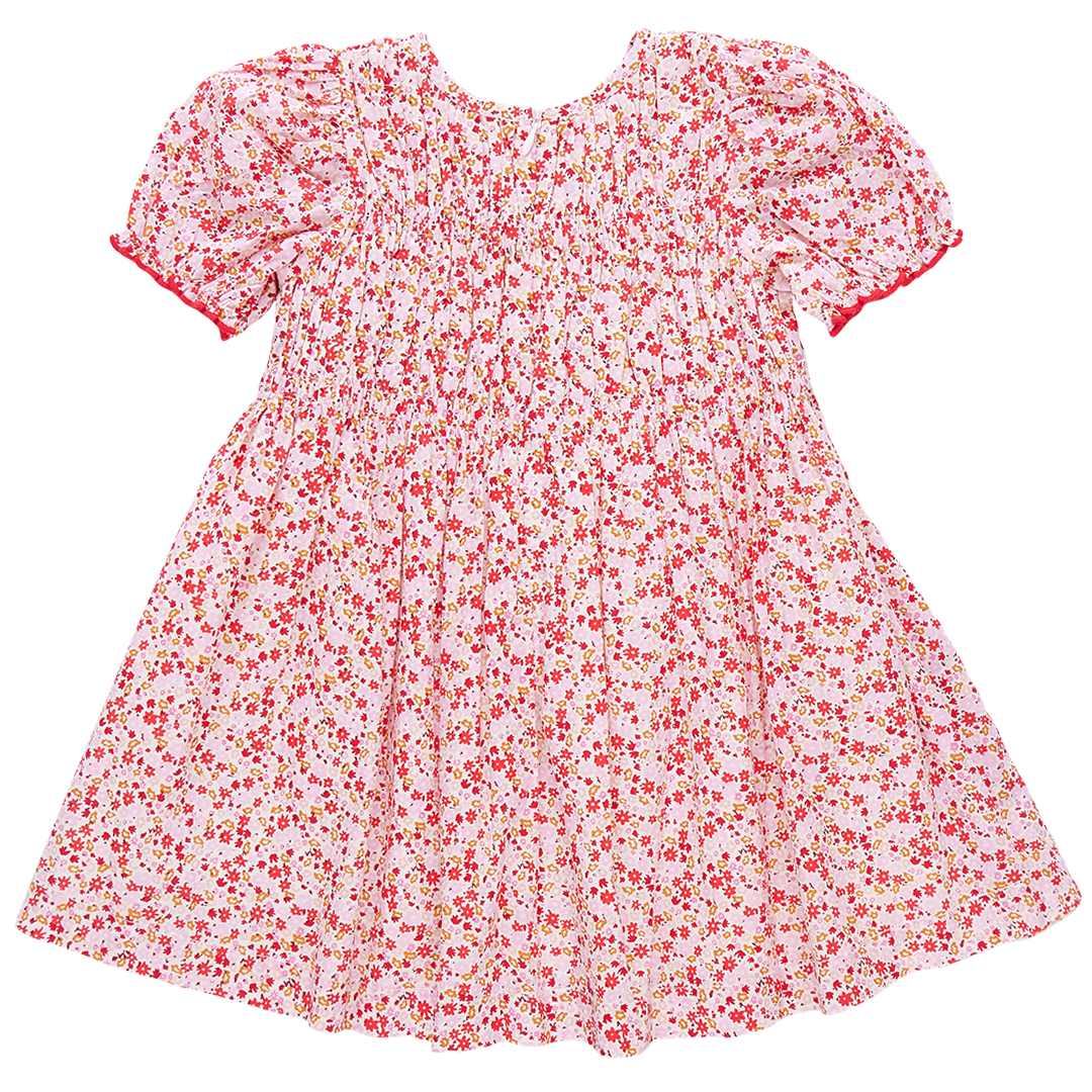 Girls Waverly Dress - Pink Mini Ditsy