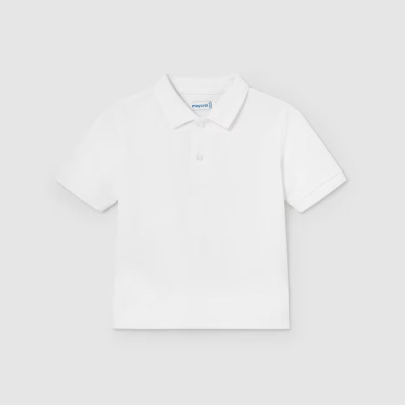 White Basic Short Sleeve Polo