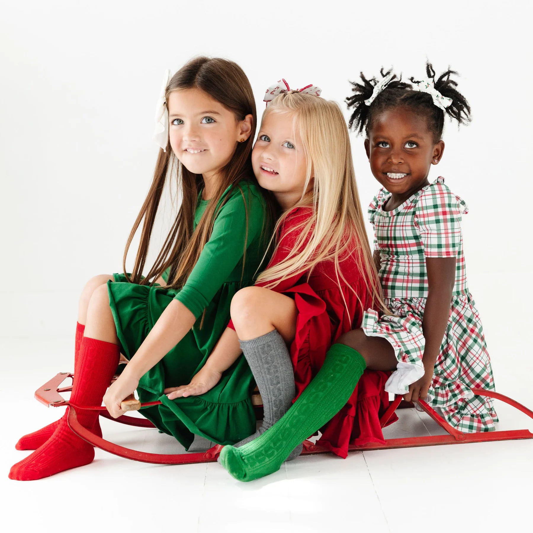Christmas Cable Knit Knee High Socks 3-Pack