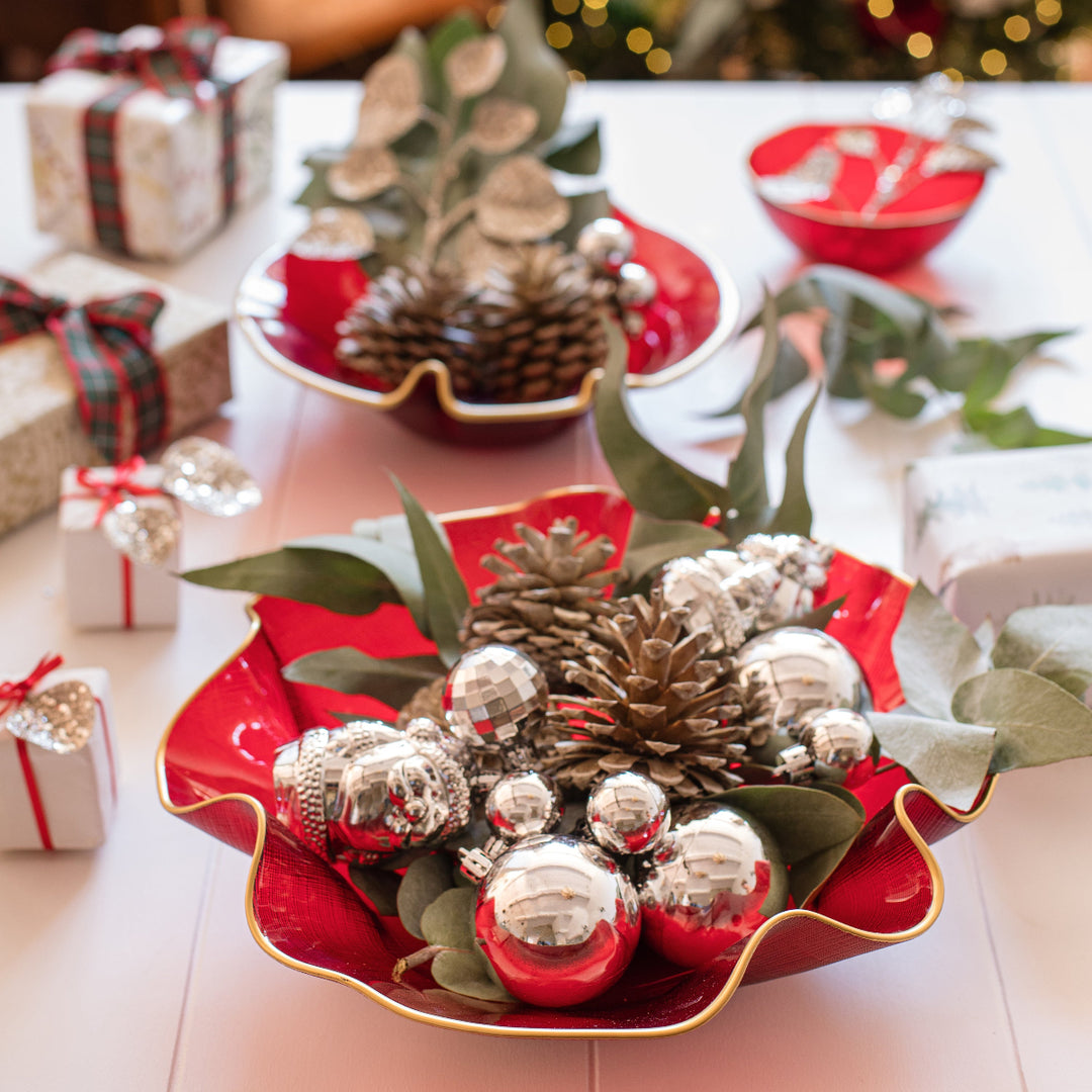 Holiday Glass Medium Serving Bowl