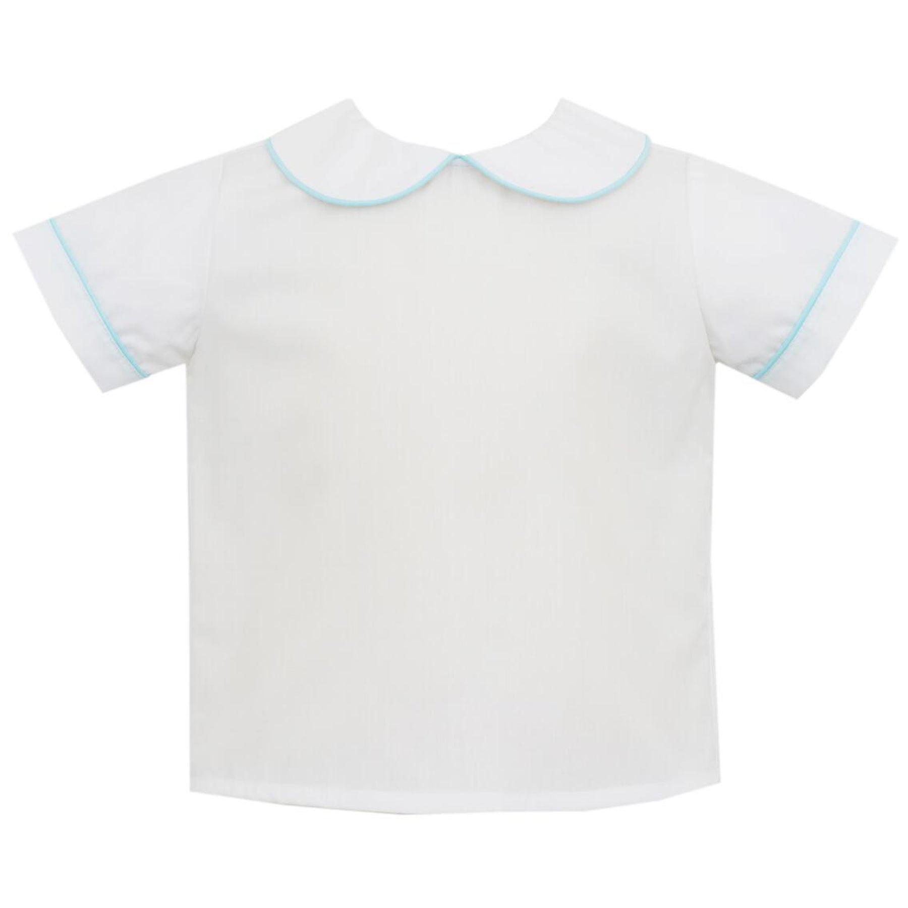 Cottontails White Shirt w/ Aqua Piping