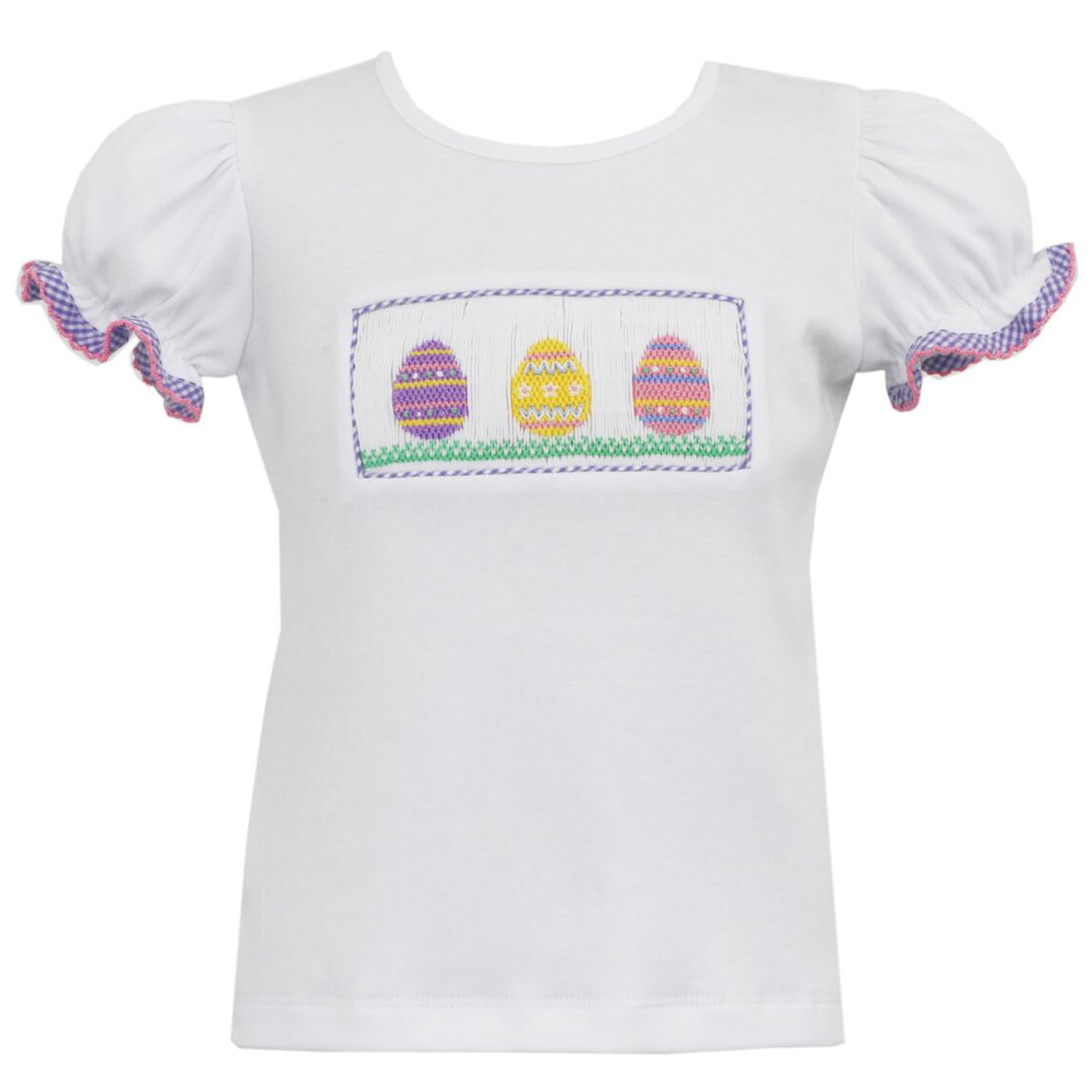 White Knit Easter Eggs Girls T-Shirt