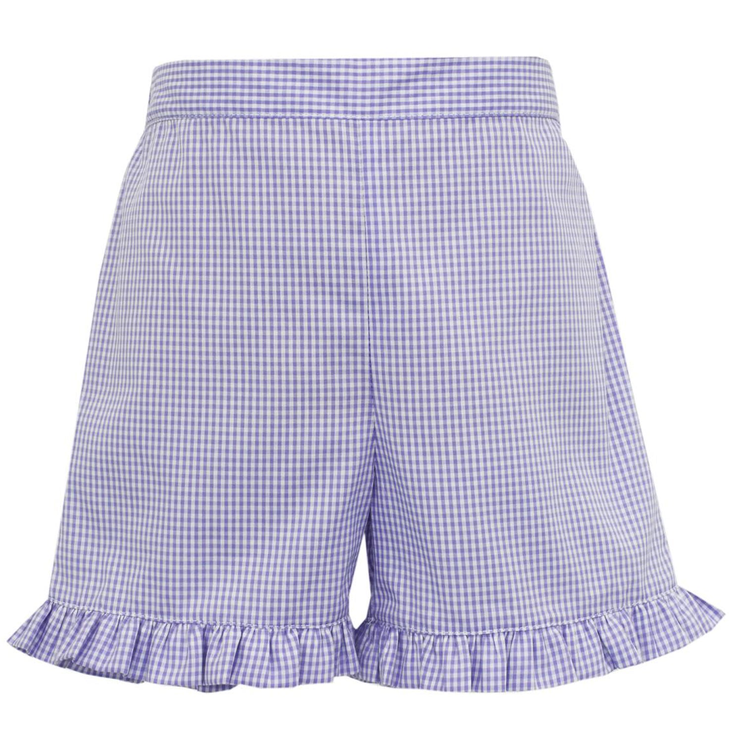 Lilac Gingham Girls Shorts