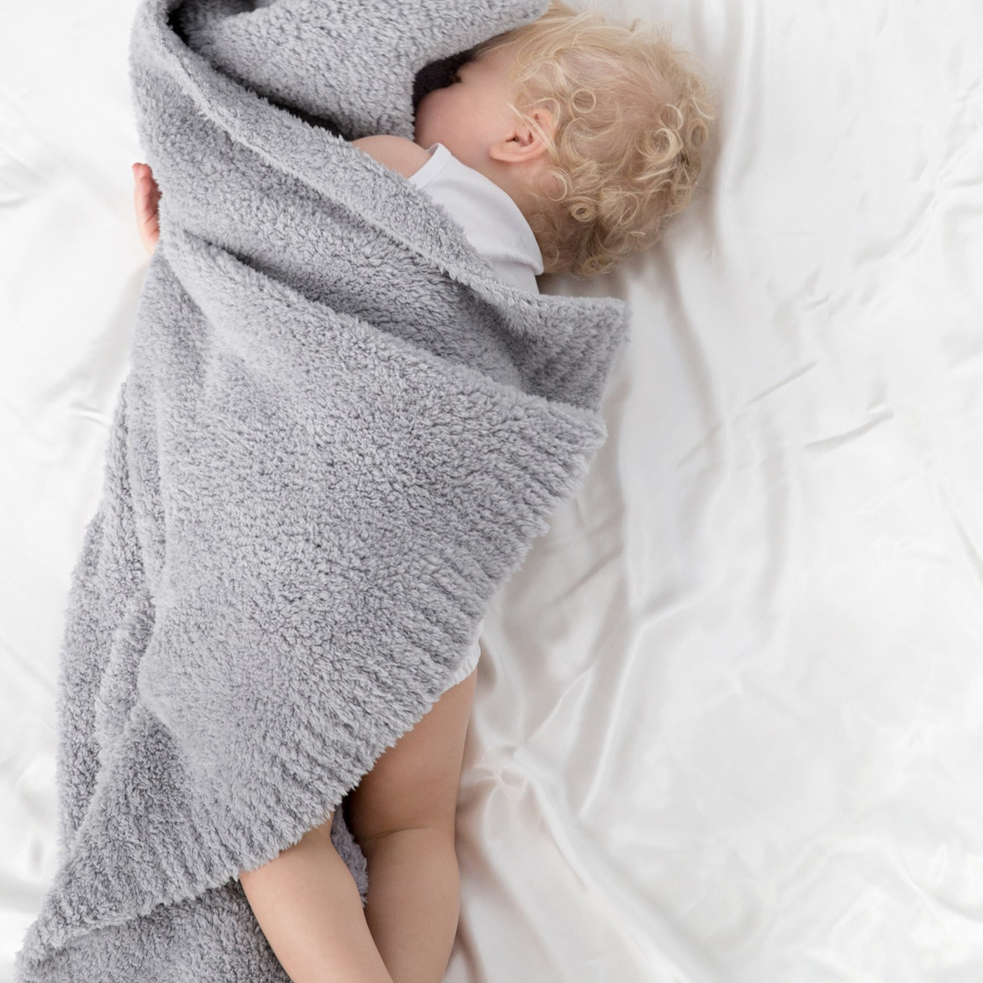 Grey Plush Chenille Knit™ Baby Blanket
