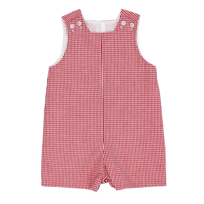Red Check Seersucker Short John John