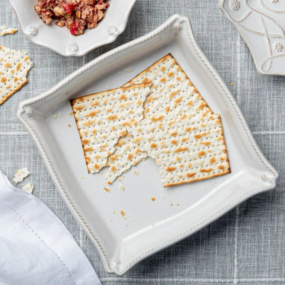 Berry & Thread Matzoh Plate - Whitewash