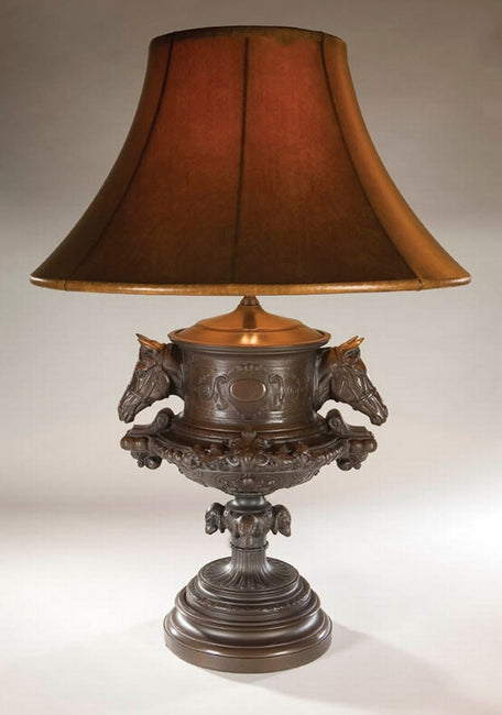 Bronze Horse Urn Lamp