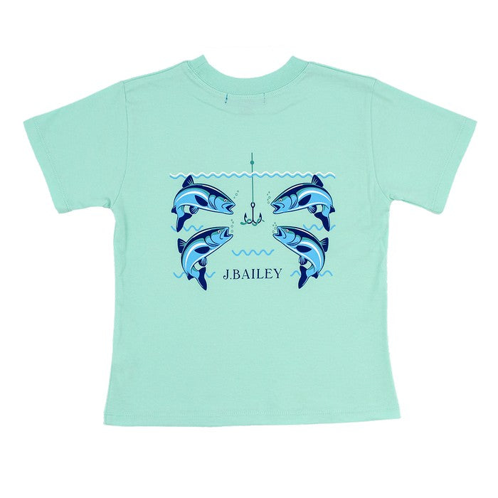 Seaglass Fish With Hook Short Sleeve T-Shirt