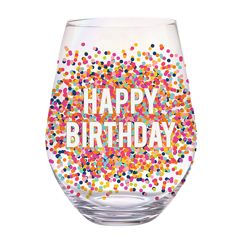 Happy Birthday Jumbo Wine Glass