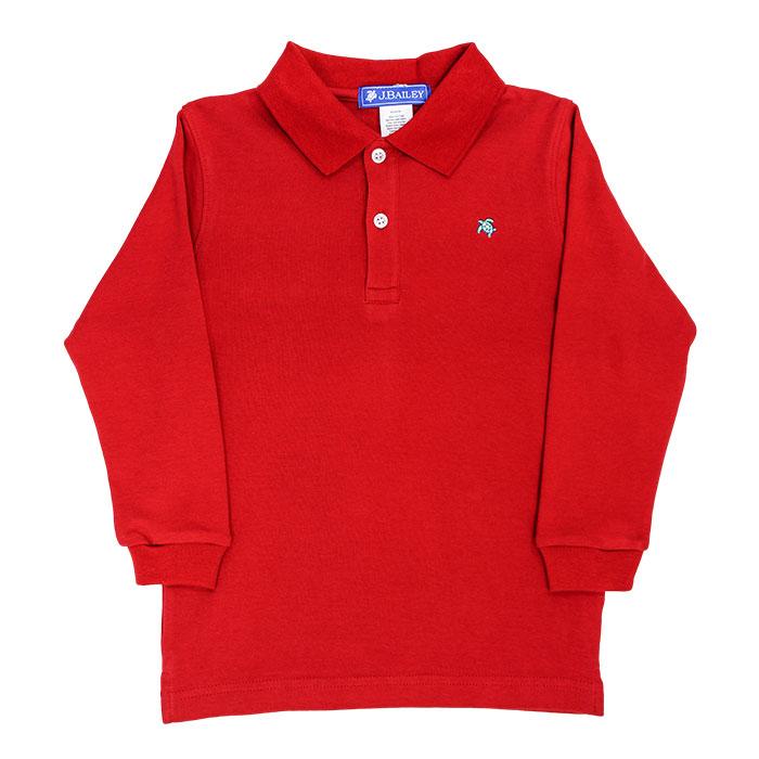 The J Bailey Harry - Soft Knit Long Sleeve Polo in Red