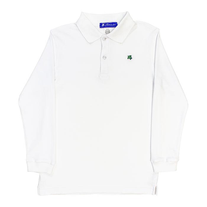 The J Bailey Harry - Soft Knit Long Sleeve Polo in Classic White