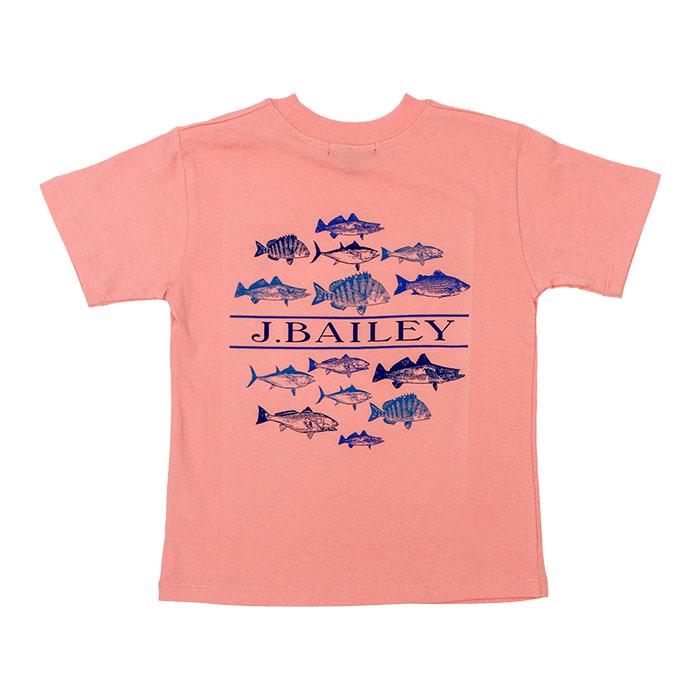 Fish on Coral J. Bailey Logo Tee Shirt