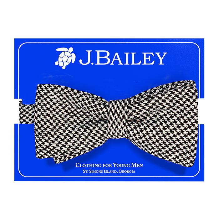 Black & White Houndstooth Bow Tie