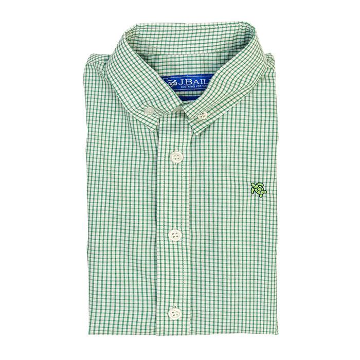 Roscoe Button Down Shirt - Green Windowpane