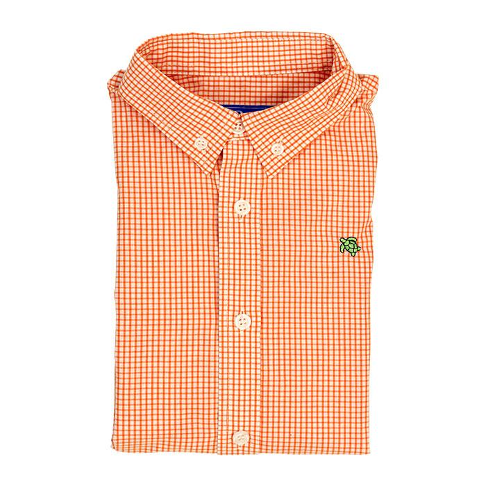 Roscoe Button Down Shirt - Orange Windowpane