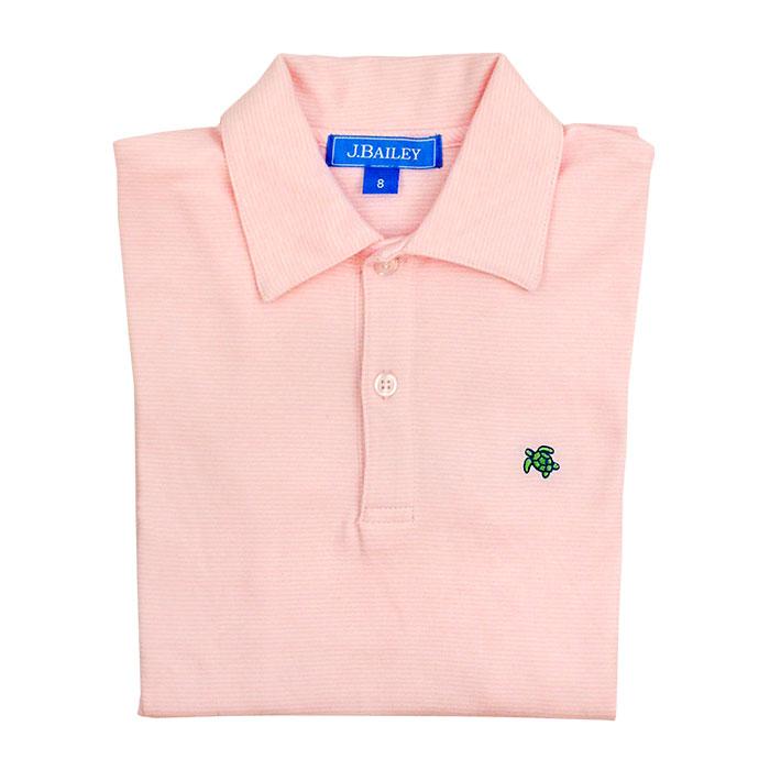 Pink & White Stripe Short Sleeve Polo