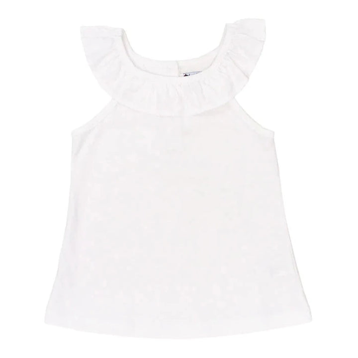 White Ruffle Collar Top