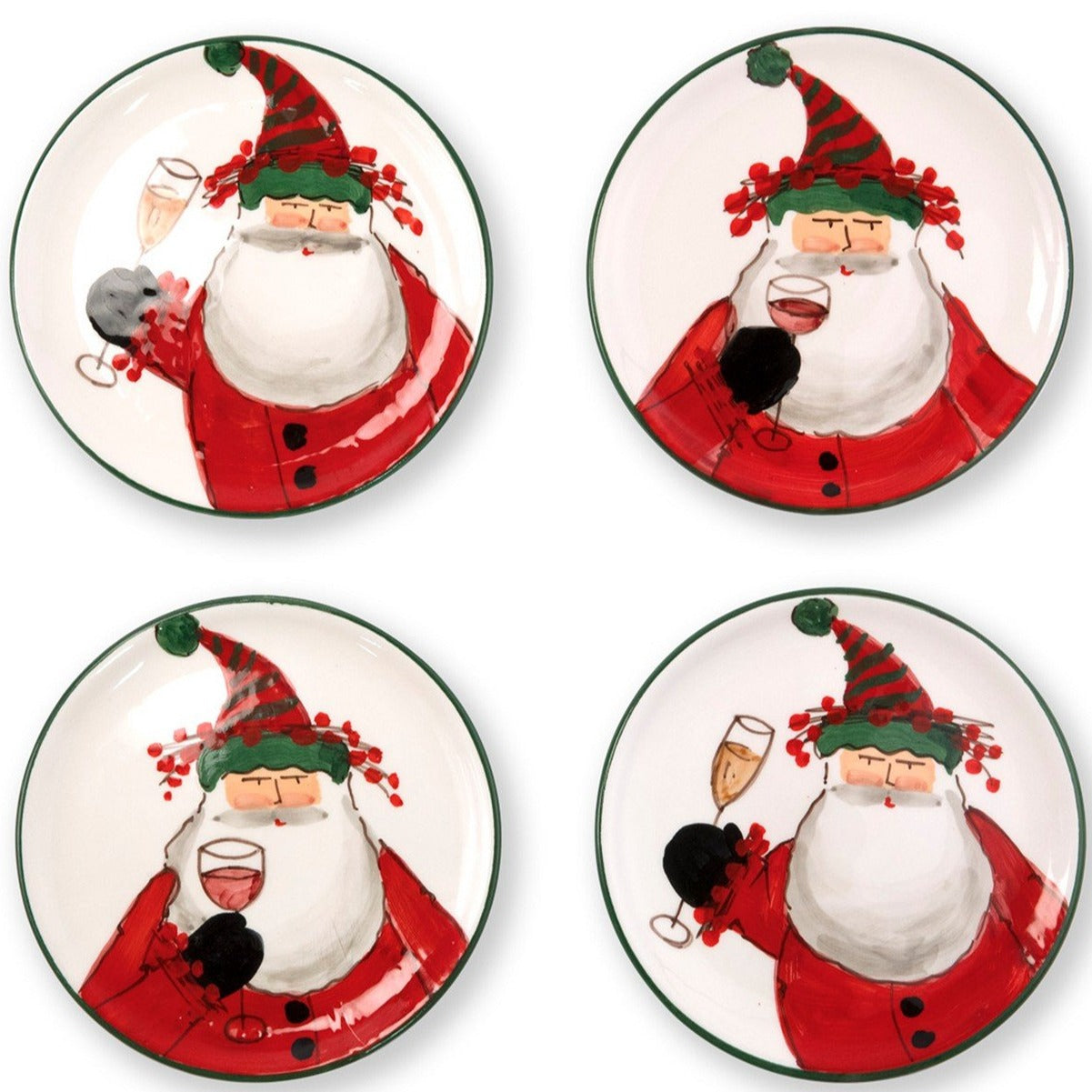 Old St. Nick Cocktail Plates - Set of 4