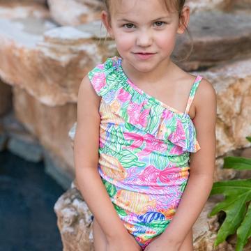 Tropical Print One Piece Swimsuit