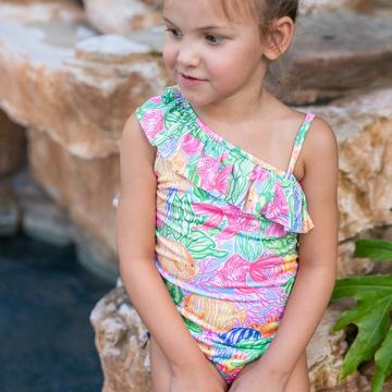 Tropical Print One Piece Swimsuit