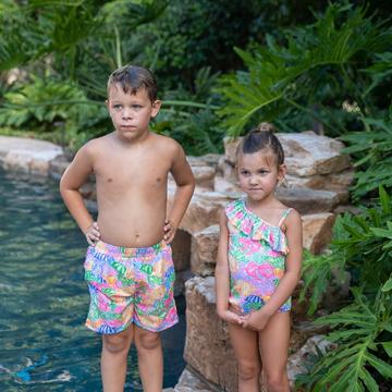 Tropical Print One Piece Swimsuit