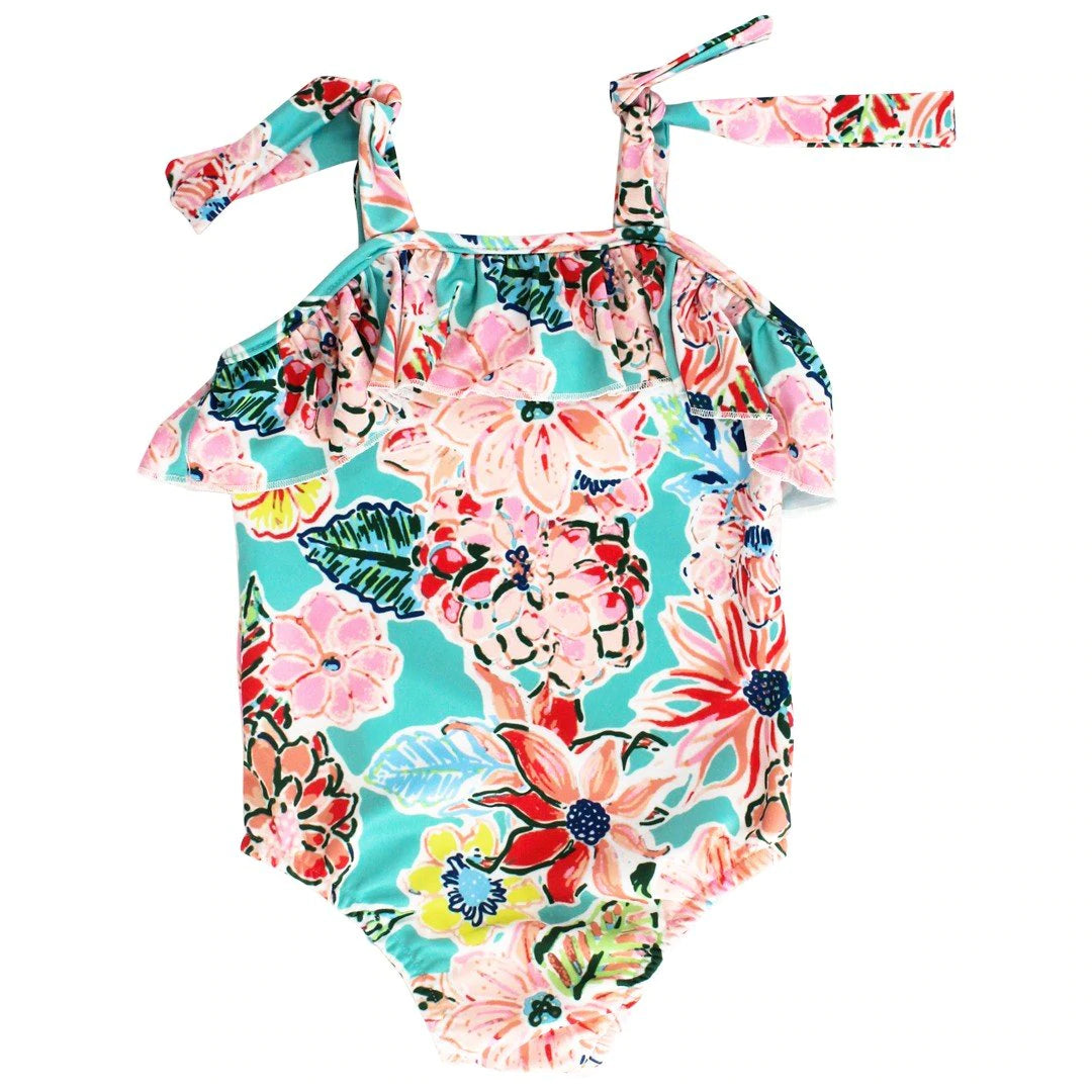 Ocean Floral One Piece Swimsuit