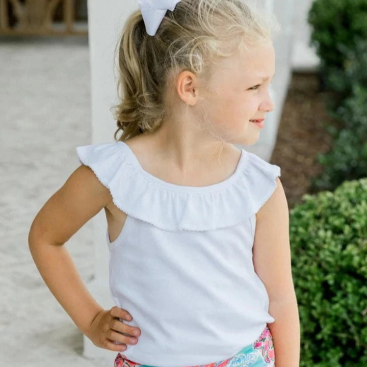 White Ruffle Collar Top