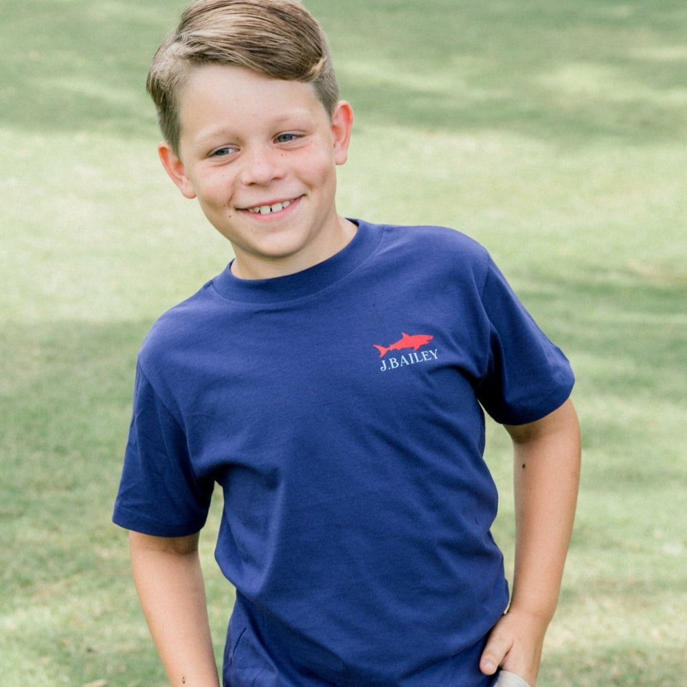 Navy Shark Short Sleeve Logo Tee