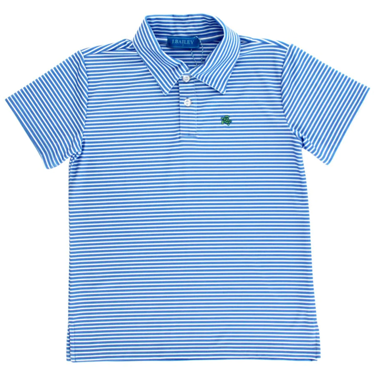Blue/White Stripe Short Sleeve Henry Polo