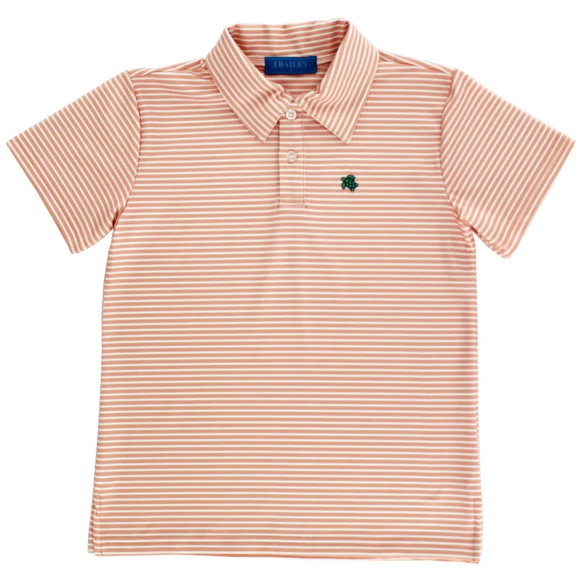 Coral/White Short Sleeve Henry Polo