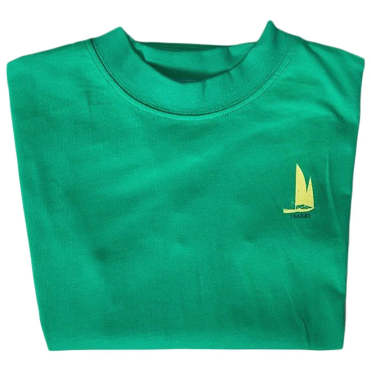 Sailboats on Green Short Sleeve Logo Tee