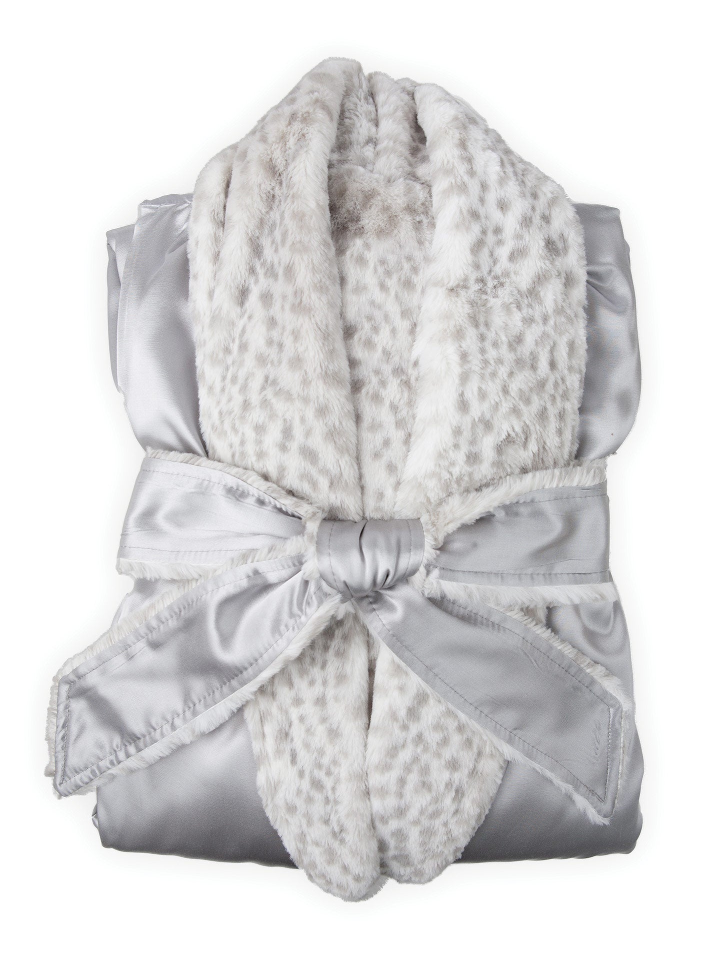 Luxe™ Satin Snow Leopard Robe