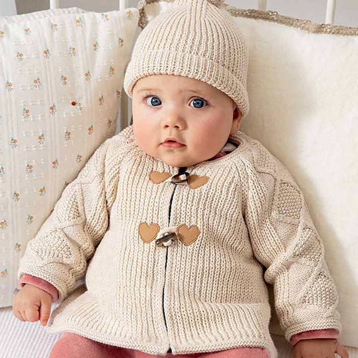 Cream Cardigan With Hat