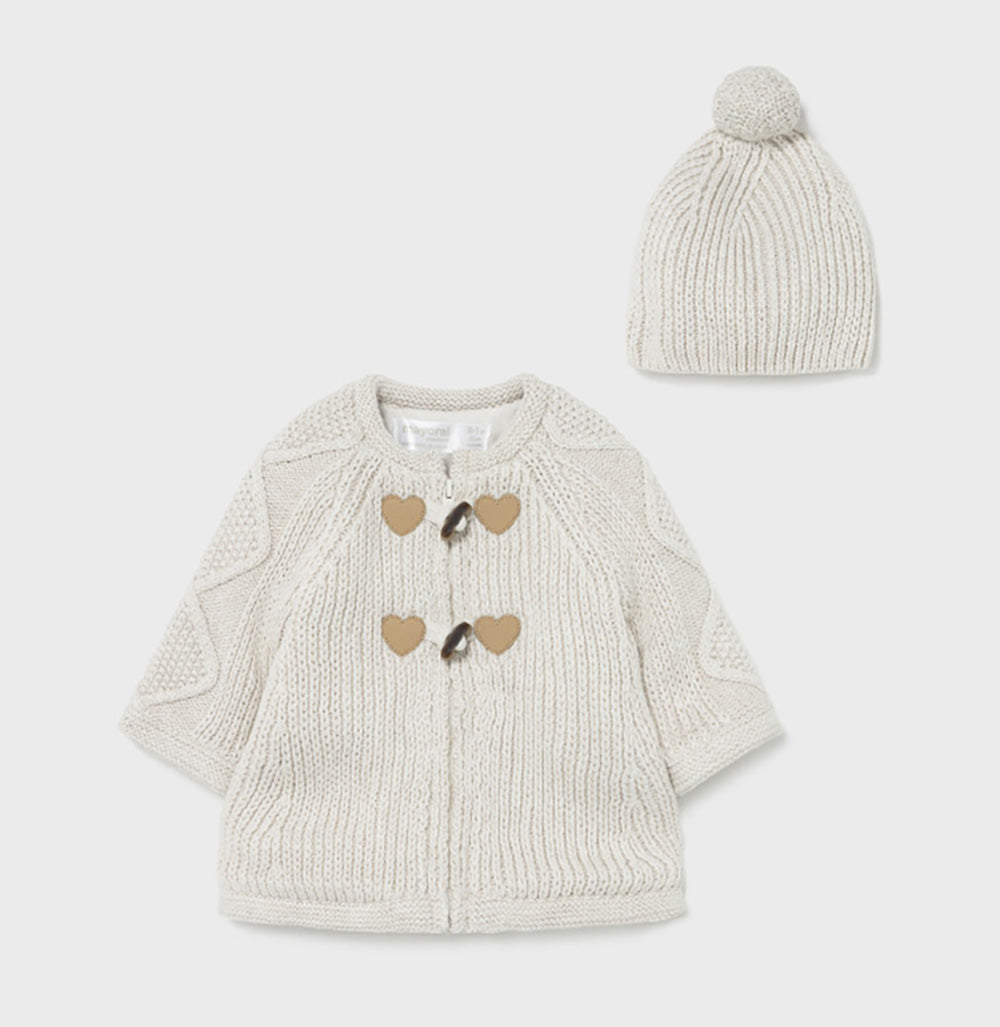 Cream Cardigan With Hat