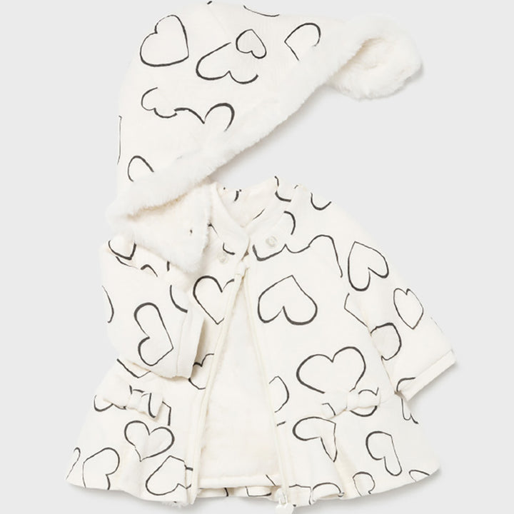 White & Black Heart Coat
