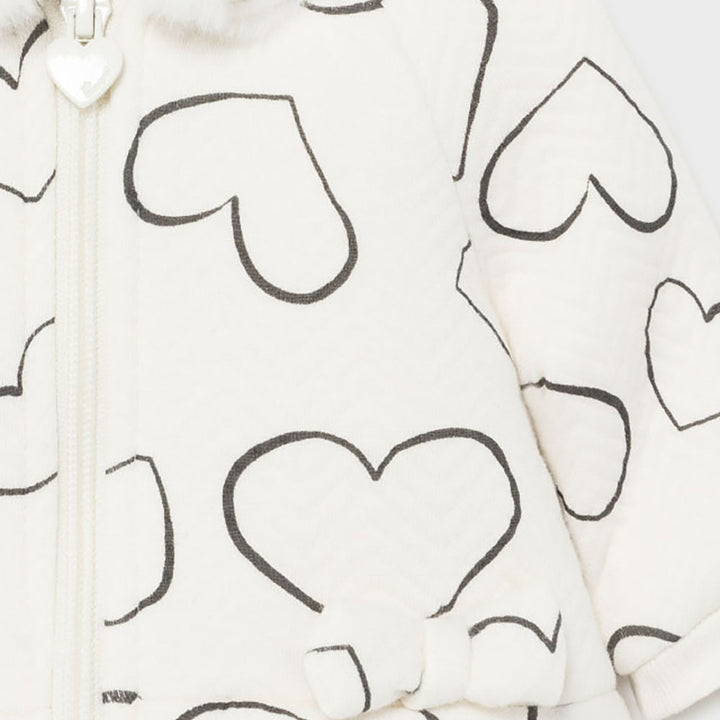 White & Black Heart Coat