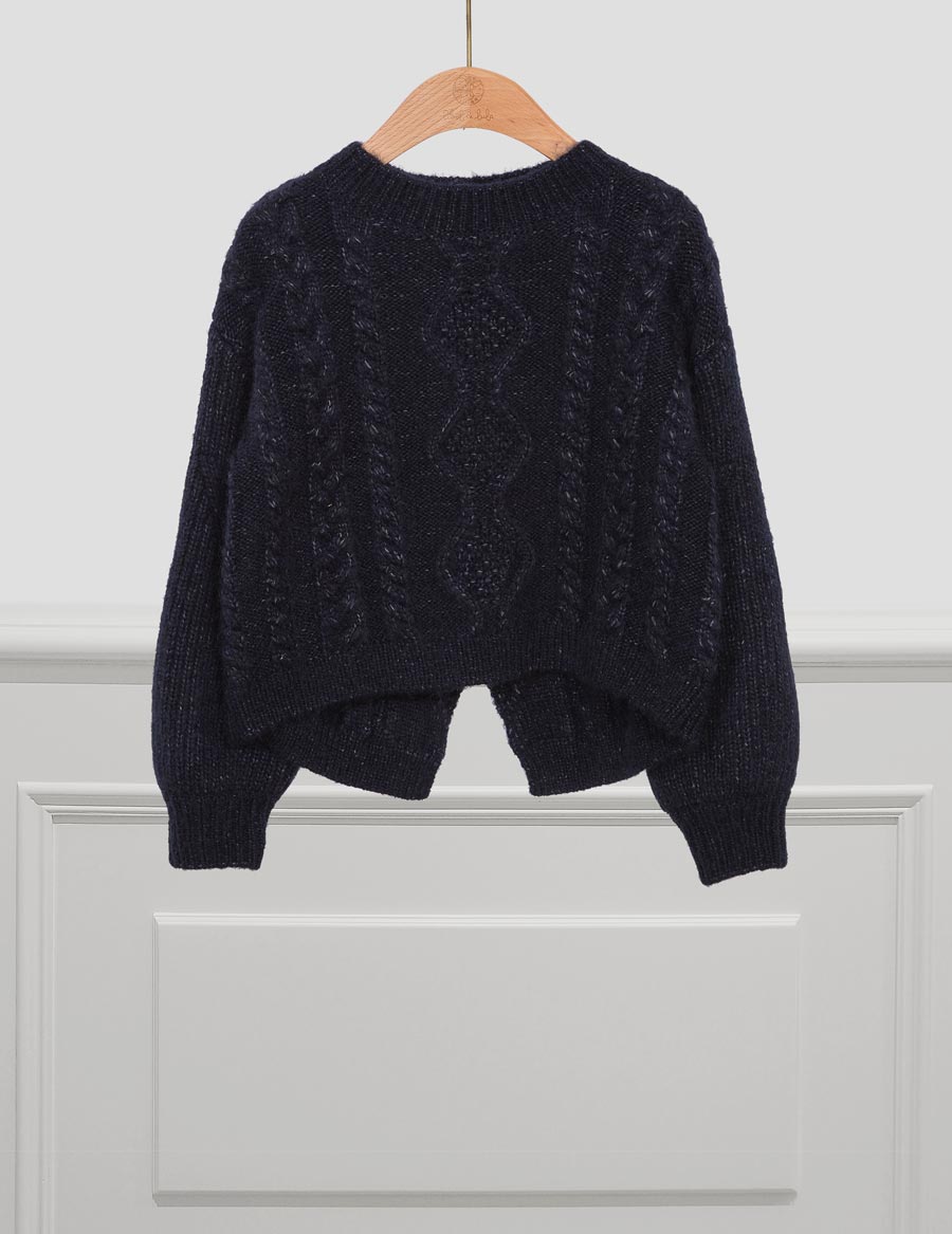 Navy Jacquard Sweater